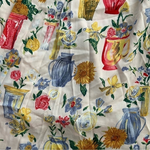 HAND MADE Open Novelty Front Vase Floral Print Cardigan Fit Women Medium - Picture 2 of 6